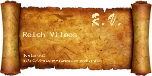 Reich Vilmos névjegykártya